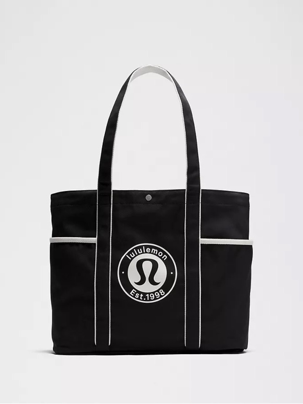 Lululemon Daily Multi-Pocket Canvas Tote Bag 20L BLACK/WHITE OPAL